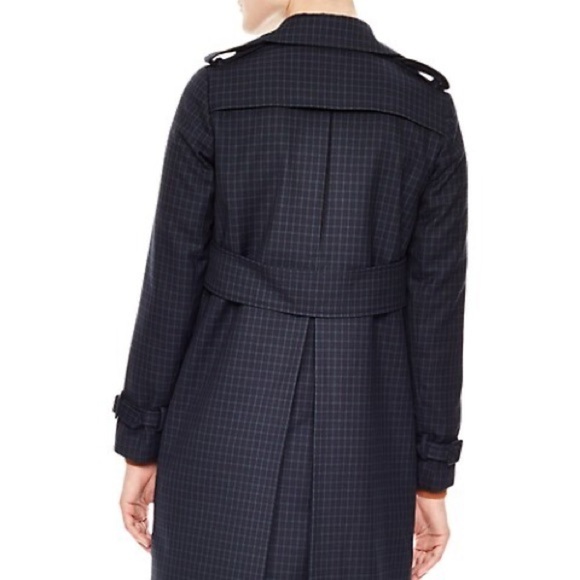 Sandro Blue Rosale Windowpane Check Woven Coat Sz 6 - Picture 3 of 16